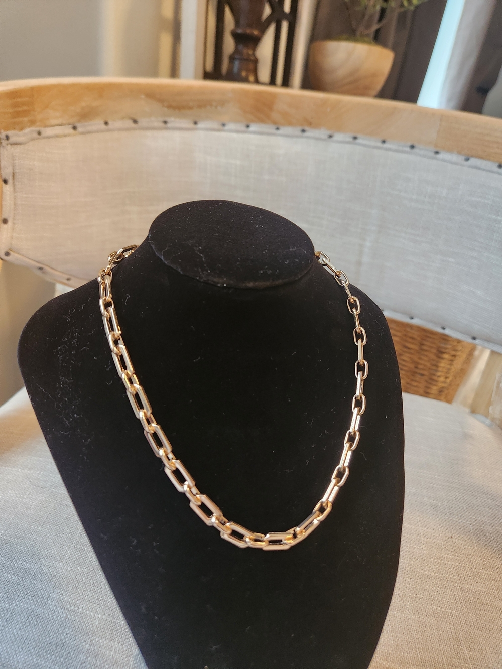 Vintage Chunky Gold Chain Link Statement Necklace Women  Y2k Layering